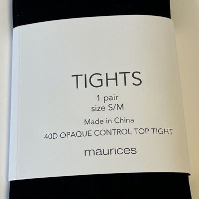 NEW size S/M Maurices opaque tights control top black small/medium
