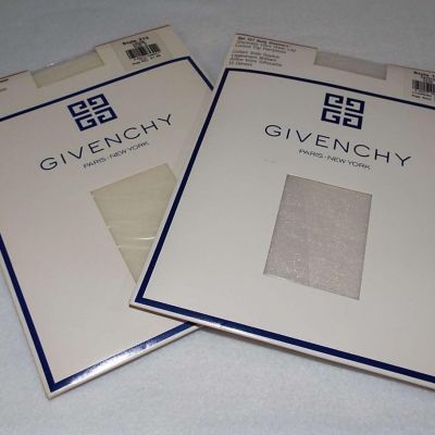 1990 Givenchy French/Shimmery Ultra Sheer Control Top Pantyhose Ivory Crystal D