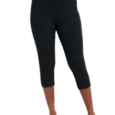 Jessica London Women's Plus Size Everyday Stretch Cotton Capri Legging