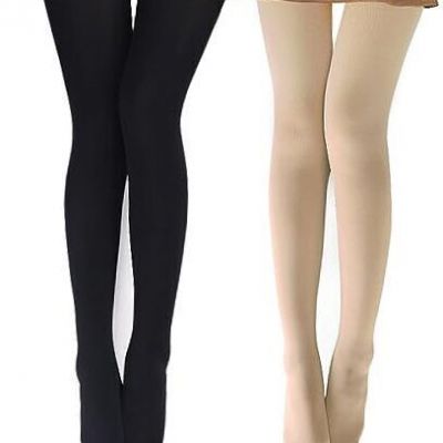 Womens Opaque Fleece Lined Tights Colorful Warm Winter Thermal Tights