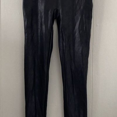 SPANX Faux Vegan Leather Leggings Style#2437 Size Small Black NWOT