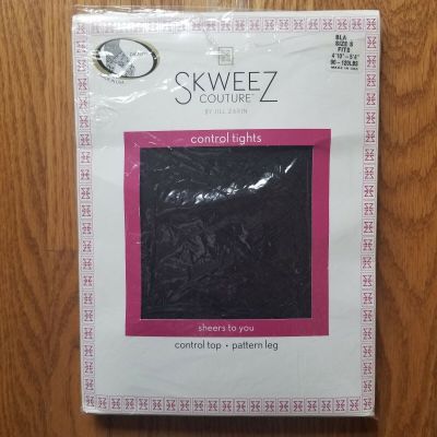 Skweez Couture Pattern Legs Control Top Tights In Black Small  Up To 120 Lbs.