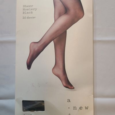 Women's 20D Sheer Tights - A New Day Black Size S/M