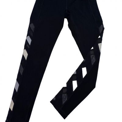 Victoria's Secret SPORT Knockout Tights Black Mesh Sexy Side See-Thru Pants