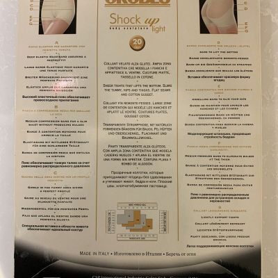 Oroblu Shock Up Light 20 DEN Shaping Pantyhose Tights Body Sculpture Nude Size S