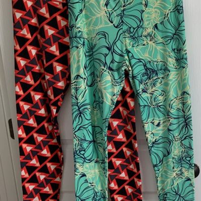 GUC LOT OF 2 LULAROE WOMENS PLUS SIZE TALL & CURVY LEGGINGS