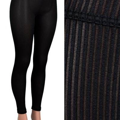 Sheer Black Mini Stripe Leggings XS to 2XL 3XL plus size semi-opaque gothic punk