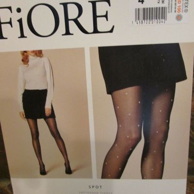 FIORE SPOT DOTTED FISHNET PATTERNED TIGHTS PANTYHOSE BLACK AND GRAY 3 SIZES