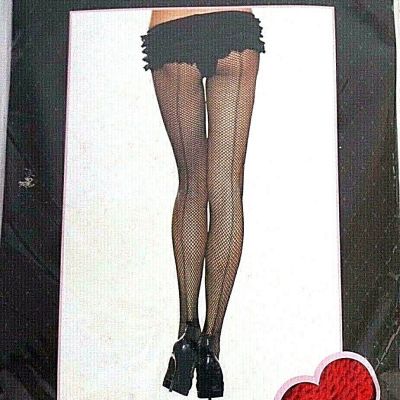 Leg Avenue Womens One Size Red Fishnet Stockings with backseam Sexy Lingerie