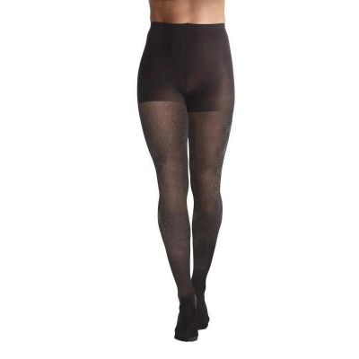 Joyspun Women's Shimmer and Opaque Tights, Black Size S