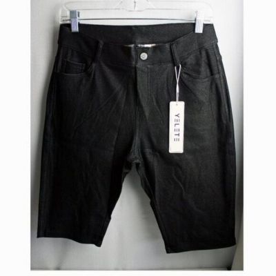Yelete Black Bermuda Jeggings with Pockets Plus Size 3XL