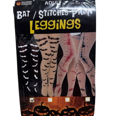 Halloween Bats Leggings Black Stockings Goth Punk Emo Dress Up Sexy Fun Costume