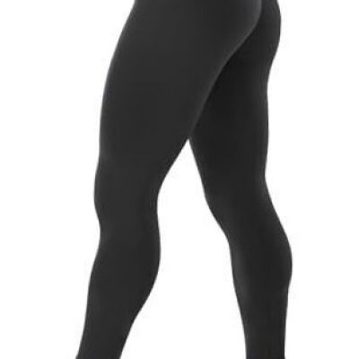 Women's High Waisted Butt Lifting Tummy Control Workout Gym Yoga Large Black