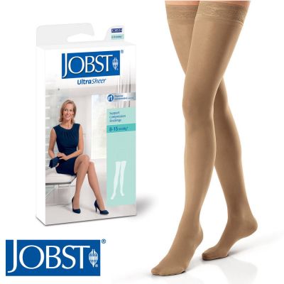 Womens Compression Thigh Stockings 8-15 mmhg Silicone Supports Jobst UltraSheer