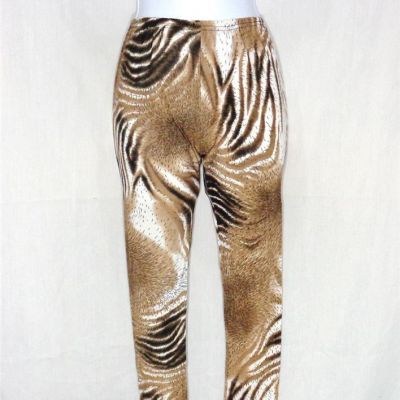 BEACH FASHION BROWN COMFY WILD ANIMAL SKIN PRINT L/XL SEXY LEGGINGS YOGA PANTS