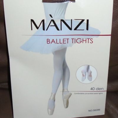 Manzi 40 Den Womens Ballet Tights Convertible 5/XL PINK  Dance Rehearsal NEW