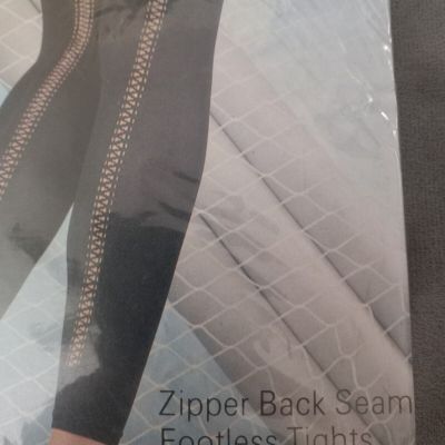 Golden Legs Zipper Back Seam Footless Tights One Size