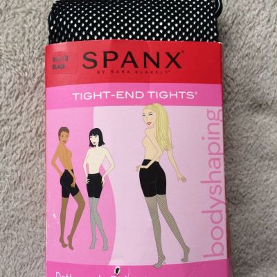 Spanx sz D Black Tight-end Tights Patterned - Fishnets Style 002B NWT