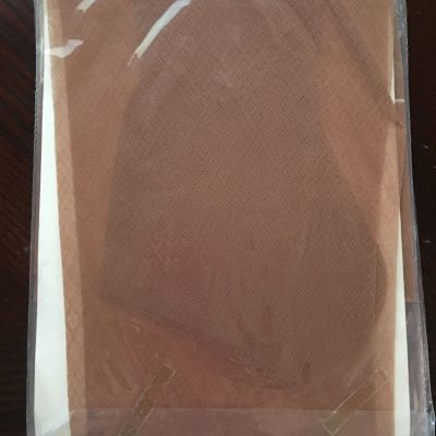 Women Vintage Textured Lace Tan thigh high Nylon hosiery Size 10.5