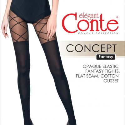 Conte Concept 50 Den - Fantasy Opaque Women's Tights with a golfs imitate & geom