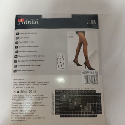 Adrian Tights/Pantyhose Rea Size 4/Medium Fumo/Dark Gray