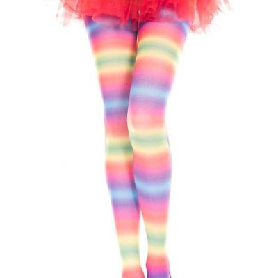 NEW sexy MUSIC LEGS horizontal striped RAINBOW nylons TIGHTS pantyhose STOCKINGS