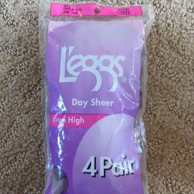 New Old Stock Legs Day Sheer Knee High 4pair Coffee