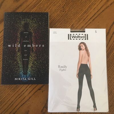 Wolford Emily Tights Silver Back Seam Letters