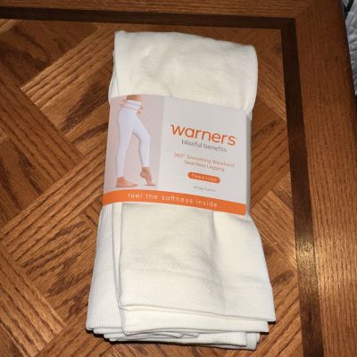 NWT Warners Blissful Benefits Size 2X/3X Fleece Lined Seamless Ivory Legging