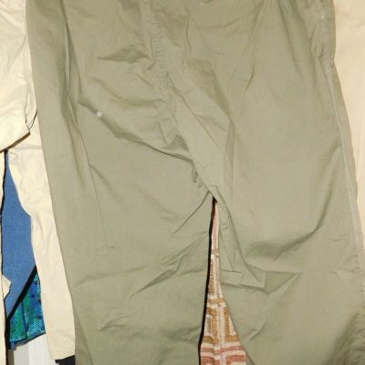 NWT 24W STYLE & CO PULL ON ANKLE PANT 97perc COTTON OLIVE SPRIG GREEN