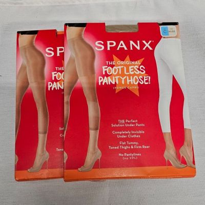 Spanx Original Footless Pantyhose C Nude Power Capri No VPL Shaper 911