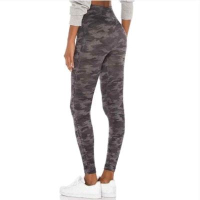 Spanx Look At Me Now Leggings Heathered Gray Black Camo Workout Size Small