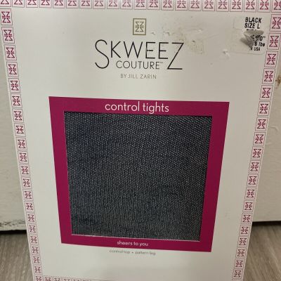 Skweez Couture Tights Control Top Pattern Leg Black Size L
