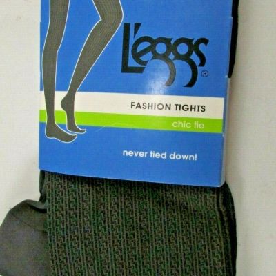 New Women's Size B Gray Flannel Black Fashion Tights Control Top By L'eggs