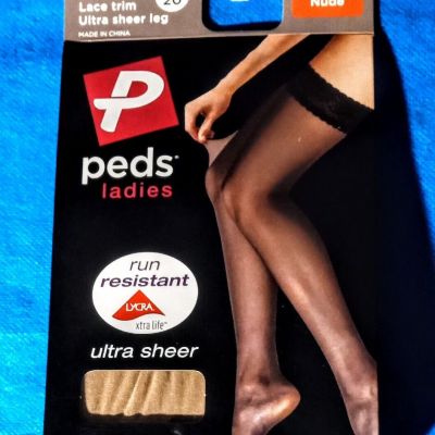 Peds Ladies THIGH HIGHS CD Nude/ Run Resistant/ Ultra Sheer/Weight (150-180 lbs)