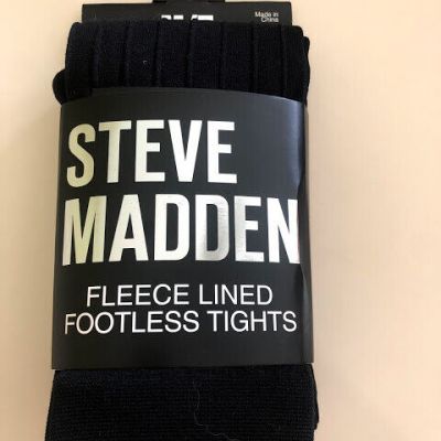 Steve Madden Fleece Lined Footless Tights Black Medium Tall NEW