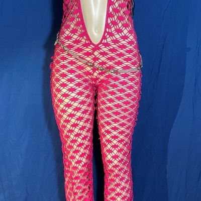 Dreamgirl - Larger Fishnet Halter Top - Complete Body Stocking Size Large w/Tags