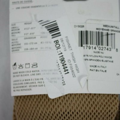 DKNY Fishnet High Thigh Size M Color Nude