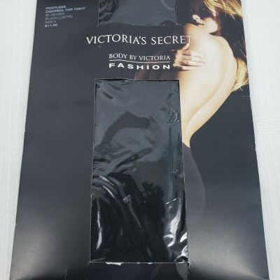 Body By Victoria Fashion Footless Control Top Black Tights Victoria Secrets sz A