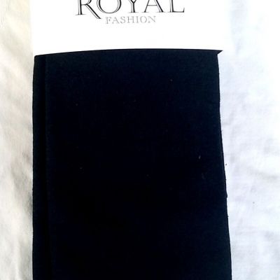 Royal Black Microfiber 300 Den Thick Footed Tights C.4063 Pantyhose Size S new