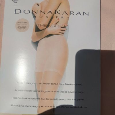 3 pair Tall Donna Karan Hosiery Nudes B02 sheer toe Control Top DKS005 Restore