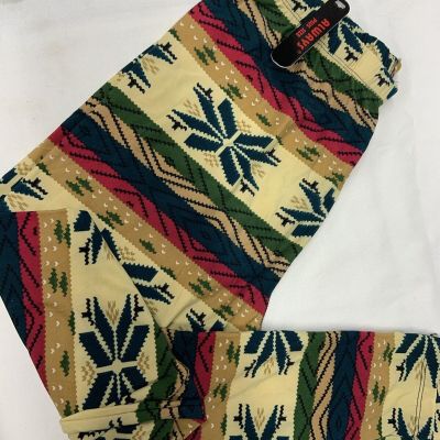New Knit leggings women,one Size,plus , Christmas Print, Multicolored