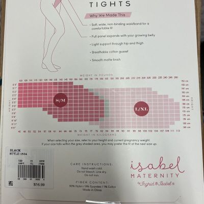 NEW Isabel Maternity by Ingrid & Isabel Black Opaque Tights Size S/M