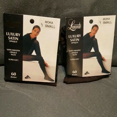 Levante Luxury Satin 60 Denier Satin Smooth Opaque Tights Super Soft  ~ Moka S