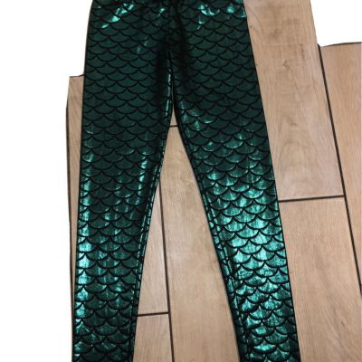 Green Mermaid Leggings Small/Medium Shimmer Shiny Halloween