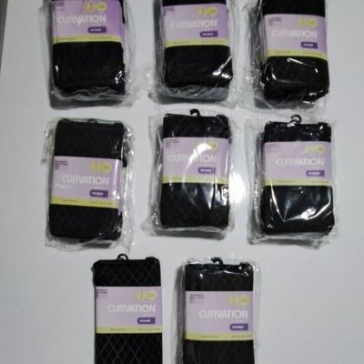22 Pair Textured Tights Lot Curvation Womens Med/Large Hosiery Pantyhose