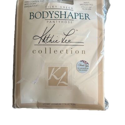 Kathie Lee Collection Vtg Size Medium/Tall Navy Body Shaper Pantyhose Sheer