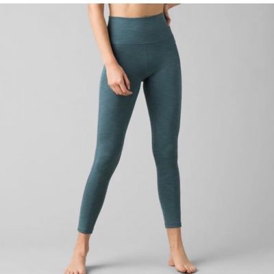Prana Women’s Leggings High Rise Ribbed 7/8 Ankle Mirage Heather Workout XS