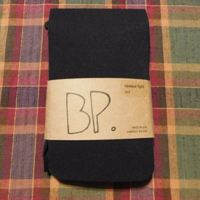 809  Two (2) Pair BP Black Opaque Nylon Womans Tights M/L