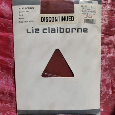 Liz Claiborne Silky Opaque Tights Control Top Small Color Russet 85- 130 Lbs NOS